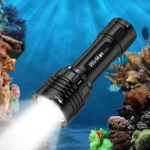 Asfasfq-Lampe De Plongée, 3600 Lumens Lampe De Plongée Rechargeable, Ipx8 Étanche, 3* Cri 90 Led Lampe De Poche Sous-Marine Avec Et Chargeur - Neuf