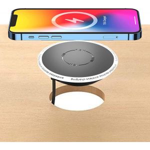 Chargeur Sans Fil Int&eacute;gr&eacute; - Station De Charge Rapide Sans Fil Standard Qi 5w 7,5w 15w - Chargeur Rapide Qi Encastrable Compatible Avec Iphone 16,15,14,13,12,Xs,Etc - Neuf
