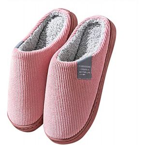Kalanka-Pantoufle Femme Maison Chaussons Femme Hiver Pantoufles Confortable Chaussons En Peluche Chaude Doublure Chaussures Femme Intérieur Hiver Accueil Slippers - Neuf