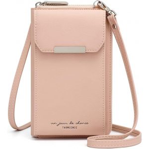 RFCBC-Sac Téléphone Portable Femmes Portefeuille en Cuir Petit Sac Bandoulière Femme Pochette Telephone Portable, Sac à Main Porte Feuille avec Porte Carte et Bandoulière Amovible - Neuf
