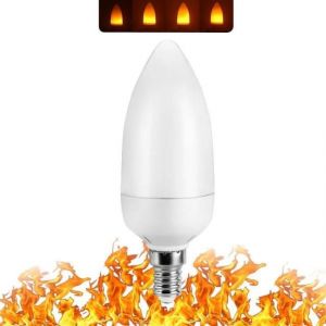 LUGH-E14 3W Candle bulb-85-265VAmpoule LED E27 flamme feu E14,ampoule maïs,4 Modes,lumière LED de fête,effet de flamme dynamique 85v-265v pour l'éclairage domestique - Neuf