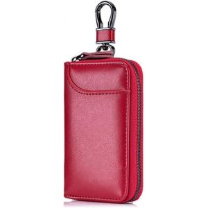 TRAHOO-Etuis Pochette Porte Cl&eacute;s Cuir, &Eacute;tui Porte-Cl&eacute;s Voiture avec 6 Crochet Clip pour Homme et Femme,Crochets et Poches - Neuf