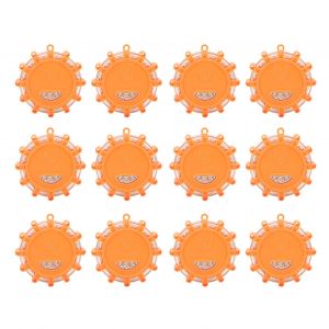 Lot De 12 Feux De Detresse A Led, 9 Modes, Etanches, Magnetiques, 12 V, Pour Voiture Et Velo, Orange - Neuf