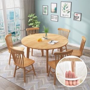 Chenquansarl-Nappe En Vinyle Transparent Ajustée Avec Bord Élastique, Bord Élastique En Pvc - Nappe Imperméable - Toile À L'huile - Nappe Élastique - En Plastique Transparent(60inch) - Neuf