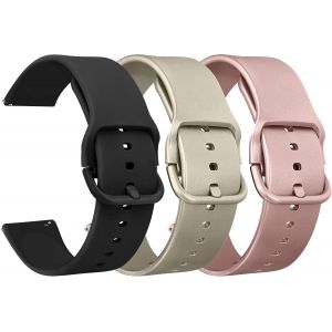 3 Pièces 20mm 22mm Bracelet De Montre En Silicone, Colorée Sport Silicone Souple Bracelet En Dégagement Rapide Avec Boucle Pour Femme Homme - Neuf