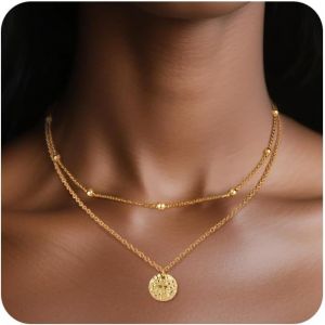 TIANYI-Collier Croix Femme Chr&eacute;tienne Cha&icirc;ne Courte Crucifix Rigide L&eacute;ger Mince Petit - Neuf