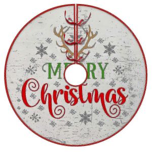 Jupe de sapin de No&euml;l ronde en peluche, tapis de 122 cm de diam&egrave;tre - Neuf