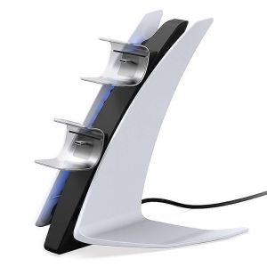 Dobe Tp5-0557 Pour Station De Charge De Manette Ps5 Support De Charge &Agrave; Double Manette De Jeu Avec Ambiance Bleue - Neuf