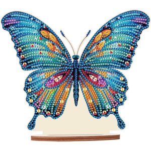 Ayuhr-Diamond Painting Ornement De Table Diamant Painting Décoration De Table Peinture Diamant Ornement De Bureau Diamond-Painting Sur Socle Point De Croix Kit Broderie Puzzle Papillon - Neuf
