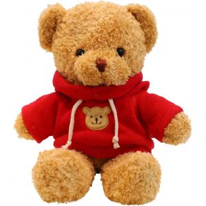 DDA-Ours en Peluche Peluche Jouet, 30cm Ours en Peluche avec Patte à Capuche Impression Jouet, Peluche Jouet, Mignon Jouet en Peluche Cadeau (Rouge) - Neuf