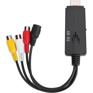 Sutinna Convertisseur Hdmi Vers Rca, C&acirc;ble Adaptateur De Convertisseur Vid&eacute;o Hdmi Vers Av Hd 1080P M&acirc;le &Agrave; Femelle, Adapt&eacute; &Agrave; La T&eacute;l&eacute;vision, Vhs, Magn&eacute;toscope Et Graveur De Dvd[Z290] - Neuf