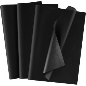 50 Feuilles De Papier Soie Noir 35x50cm Papier D'emballage Cadeau En Vrac Art Tissu Emballage Cadeau Papier Accessoire Pour La Décoration De Fête D'anniversaire De Remise Des Diplômes (Noir) - Neuf