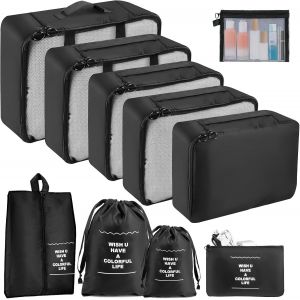 Organisateur De Voyage, Lot De 10 Organ Urs De Bagage Pour Voyage, Différents Tailles Organisateur Val Packing Cubes Pour Vêtements Sous-Vêtements, Chaussures Et Cosmétiques - Neuf