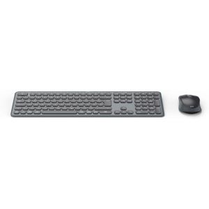Ensemble Clavier Et Souris Sans Fil (Multi-Appareils 2,4 Ghz Via R&eacute;cepteur Usb + 2 X Bluetooth Pour Pc, Ordinateur Portable, Tablette, Port&eacute;e De 10 M, Disposition Qwerty Allemande, Pas De Bruit - Neuf