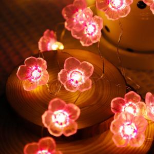 TRAHOO-Guirlande lumineuse &agrave; 20 LED et &agrave; piles LED Fleurs, Guirlandes lumineuses d'int&eacute;rieur pour chambre, d&eacute;coration de mariage, f&ecirc;te, No&euml;l, Cadeaux pour femmes Filles - Neuf