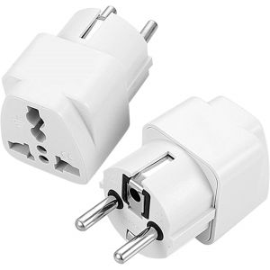 KALANKA-Adaptateur Prise Chine vers France,2 Pack Adaptateur Prise Universel de Voyage,Adaptateur Prise Universelle pour Allemagne, France,Espagne, Pays-Bas, Su&egrave;de, Belgique, R&eacute;publique tch&egrave;que, Cor&eacute; - Neuf