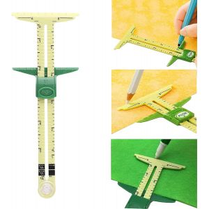 Règle Coulissante En T, Jauge En T, Règle Coulissante, Jauge De Mesure Pour Patchwork, Règle De Tissu Multifonction 5 En 1, Utilisée Pour Le Matelassage Du Tissu, Règle Pour Le Tricot - Neuf