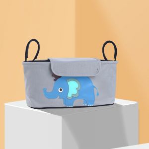 1 Pièce (Avec Couvercle - Éléphant Bleu, Environ 32 X 14 X 17 Cm) Sac Multifonctionnel Pour Biberon, Tasse D'eau, Sac Momie, Sac De Rangement Suspendu Pour Poussette, Sac Organisateur De Poussette - Neuf