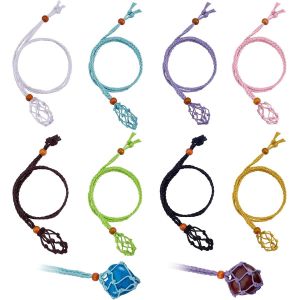 Kal-16 Pièces Vide Cordon Collier Pierre, Porte-Collier En Cristal Cordon Collier, Cordon Collier Porte-Pierre, Pour Cristaux, Cordon Collier En Pierre, Bijoux Bricolage, 23,6 Pouces (60 Cm) - Neuf