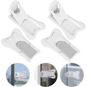 Kalanka-4 Pcs Bloque Porte Coulissante Bébé Adhésif Sécurité Enfant Porte Coulissante Bloque Fenêtre Sécurité Enfant Sans Percage Bébé Verrouillage Sécurité Bloque Porte Pour Armoire Fenêtre Placard - Neuf