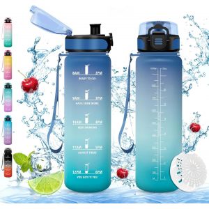 Shiba-Bouteille D'eau, Gourde 500ml/1l/1.5l, Sans Bpa, Étanche & Réutilisable, Bouteille D'eau Avec Marqueur De Temps Et Filtre, C[6 - Neuf