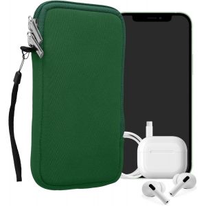 KAL-Housse Universelle Smartphone - Pochette De Protection 17,2 X 8,4 Cm Pour Téléphone Portable Xl - 6,7/6,8"" En Néoprène Vert Mousse - Neuf