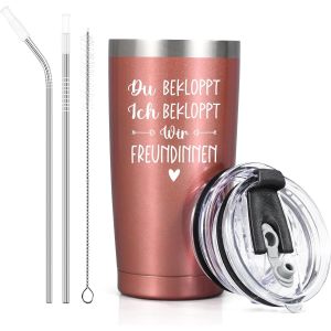 Tianyi-Cadeau Meilleur Ami De Noël, Idées Cadeaux Sympas Pour Femme, Petite Amie, Femme Tu Es Fou, Je Suis Fou Tasse Drôle Pour Petite Amie, Tasse Thermos 600 Ml En Acier Inoxydable, Tasse De Camping - Neuf