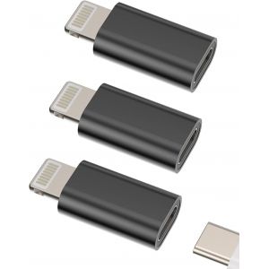 Lot De 3 Adaptateurs Usb C Femelle Vers Lightning Mâle - Câble De Charge De Type C - Convertisseur De Port De Charge - Connecteur De Synchronisation De Données Pour Apple Iphone 14 13 12 11 [Z1512] - Neuf