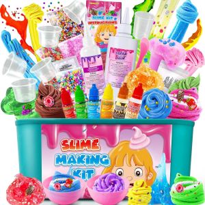 ERYI-Kit De Fabrication De Slime De Crème Glacée Pour Filles, Beurre, Mousse Et Nuage De Slime Avec Compléments, Boules En Mousse, Breloques, Cadeaux De Fête Pour Enfants De 6 À 12 - Neuf