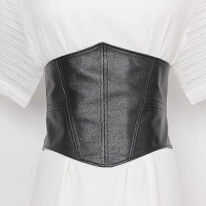 Plus Taille &Eacute;lastique Souple En Cuir Pu Corset Ceinture Femme Taille Pull Ceintures Pour Femmes Robe Extensible Ceintures Large Grande Ceinture - Neuf