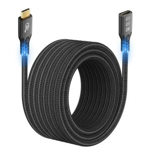 Câble d'extension USB C 3.2 20 Gbps-5 m-16,5 ft-USBC 3.2 Gen2-Type C mâle vers femelle-Câble d'extension Ultra HD 4K @ 60 Hz-240 W-Charge 20 Gbps-Transfert de données - - Neuf