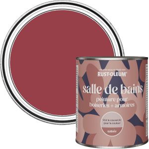 Peinture Rouge R&eacute;sistante &agrave; l'humidit&eacute; pour Meubles de Salle de Bains,Finition Satin&eacute;e-Soho 750ml - Neuf