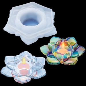 Moule En Résine Pour Bougies Chauffe-Plat En Forme De Lotus, Moule En Silicone Époxy Pour Bougies Chauffe-Plat, Boîte À Bijoux, Boîte À Bonbons, Décoration De Table. - Neuf