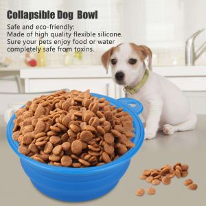 Hjlian Gamelle Pliable Pour Chien Et Chat, Gamelle De Voyage Portable, Bleue - Neuf
