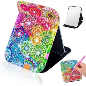 Miroir Peinture Diamant Kit,Kit Miroir Peinture Diamant Spécial Mandala Miroir Maquillage Diamant Bricolage Peinture Miroir Diamants Pour Enfants 5-12 Ans Cadeaux Anniversaire.[O96] - Neuf