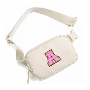 Lettre de Nylon de Ceinture de Sac de sac de Taille pour les Femmes, Imperm&eacute;able &agrave; l'eau Fanny Pack avec fermeture &agrave; Glissi&egrave;re pour les Sports de Course et de Sortie, Poitrine L&eacute;ger Sac - Neuf
