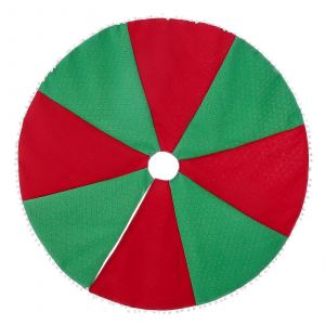 Jupe De Sapin Festive De 100 Cm, Patchwork Rouge Et Vert, Pour D&eacute;corer Et Prot&eacute;ger Votre Sapin De No&euml;l. - Neuf