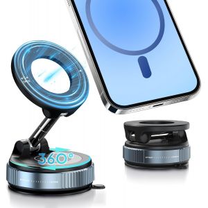 Support Telephone Voiture Magn&eacute;tique, Porte T&eacute;l&eacute;phone Voiture Aimant&eacute; avec Rotation &agrave; 360&deg; et 20x N52 Aimant, Support de T&eacute;l&eacute;phone Portable Voiture pour iPhone 16/15/14/13/12 Pro Max(Noir) - Neuf