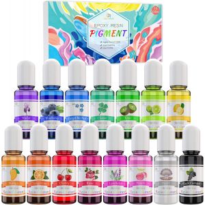 MEVRONISSHOP-Colorant R&eacute;sine &eacute;poxy - 15 Couleurs Pigment de Resine Epoxy Liquide - Colorant Resin Epoxy Concentr&eacute; pour Coloration R&eacute;sine, R&eacute;sine Bricolage - Teinture Resine pour Peinture, Artisanat - - Neuf