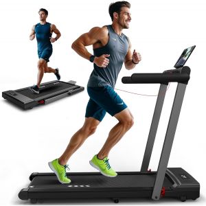 Checarzhn--No1-Tapis De Course Pour La Maison Pliable 1-12 Km/H, Tapis De Marche 3-En-1 Avec Double Affichage Led, 12 Programmes Et Télécommande, Compatible Avec L'application - Neuf