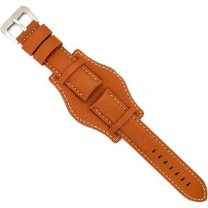 Kal-Bracelet Montre Cuir Gravure De Bisons Bund Compatible Avec Fossil Ch2592 Ch2564 Ch2565 Ch2891ch3051 18mm 20mm 22mm 24mm Ref 386 - Neuf