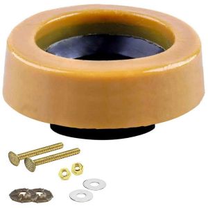 Kit d'anneau de cire de toilette pour toilettes à sortie Installer avec bride et boulons - Neuf
