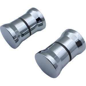 Paire de poignées rondes chromées pour porte de douche en verre ¿ Pièces de rechange pour cabine de douche et paroi de douche - Neuf