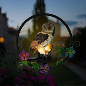 Lampes De Jardin Décoratives Solaires,Lanterne De Jardin Hibou Créative Ip55 Lustre Suspendu Extérieur Étanche - Neuf