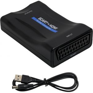 Convertisseur P&eacute;ritel Vers Hdmi, C&acirc;ble Scartto Hdmi Pour Lecteur Dvd Vers Tv, Convertisseur Scarthdmi Avec C&acirc;ble De 80 Cm, Convertisseur P&eacute;ritel Vers Hdmi Pour Tv, Lecteur Dvd Stb Vhs Sky - Neuf