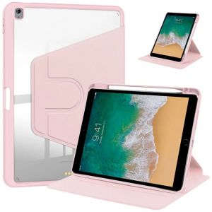 Coque pour iPad Air 3 10,5 Pouces / iPad Pro 10,5 Pouces, Housse Rotative avec Porte-Stylet - Rose - E.F.Connection - Neuf