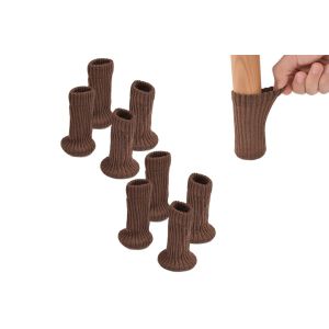 Lot de 8 chaussettes tricot&eacute;es pour pieds de chaise, prot&egrave;ge-pieds de meubles - Neuf
