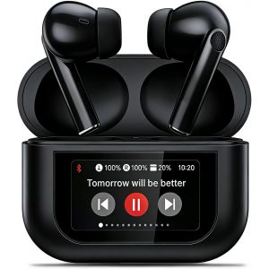 LORANKA-Ecouteurs Bluetooth sans Fil, Oreillette Bluetooth 5.4 HiFi Casque Anti Bruit 13 Fonctions Ecran Tactile Ecouteur Intra Auriculaire, Wireless Earbuds Ecouteurs Sport pour iOS Android (Noir) - Neuf