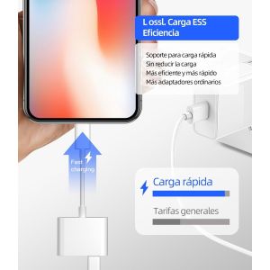 Adaptateur Lightning vers USB 2 en 1 Convertisseur Chargeur Jack Adapter C&acirc;ble OTG pour Apple iPhone 14 13 12 11 Pro Max 7 8 Plus X SE XS XR pour iPad Air Accessoires Lecteur Cartes Connecteur Cl&eacute; - Neuf