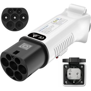 MEVRONISSHOP-Adaptateur Type 2 vers Schuko pour Bornes de Recharge & Wallbox (230 V, 16 A, 3,68 KW, IP44) | Fiche Type 2 vers Prise Schuko pour V&eacute;lo/Trottinette/Moto/Quadricycle &Eacute;lectrique (Pas pour - Neuf